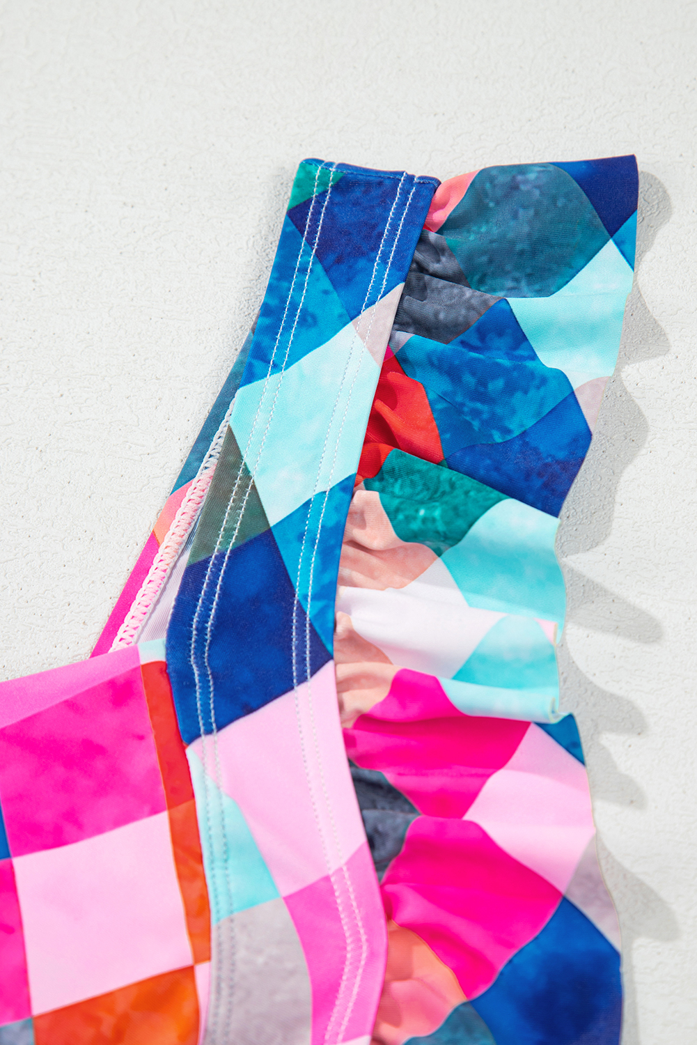 Black Plant Print Zip Front Half Sleeve One Piece Swimsuit