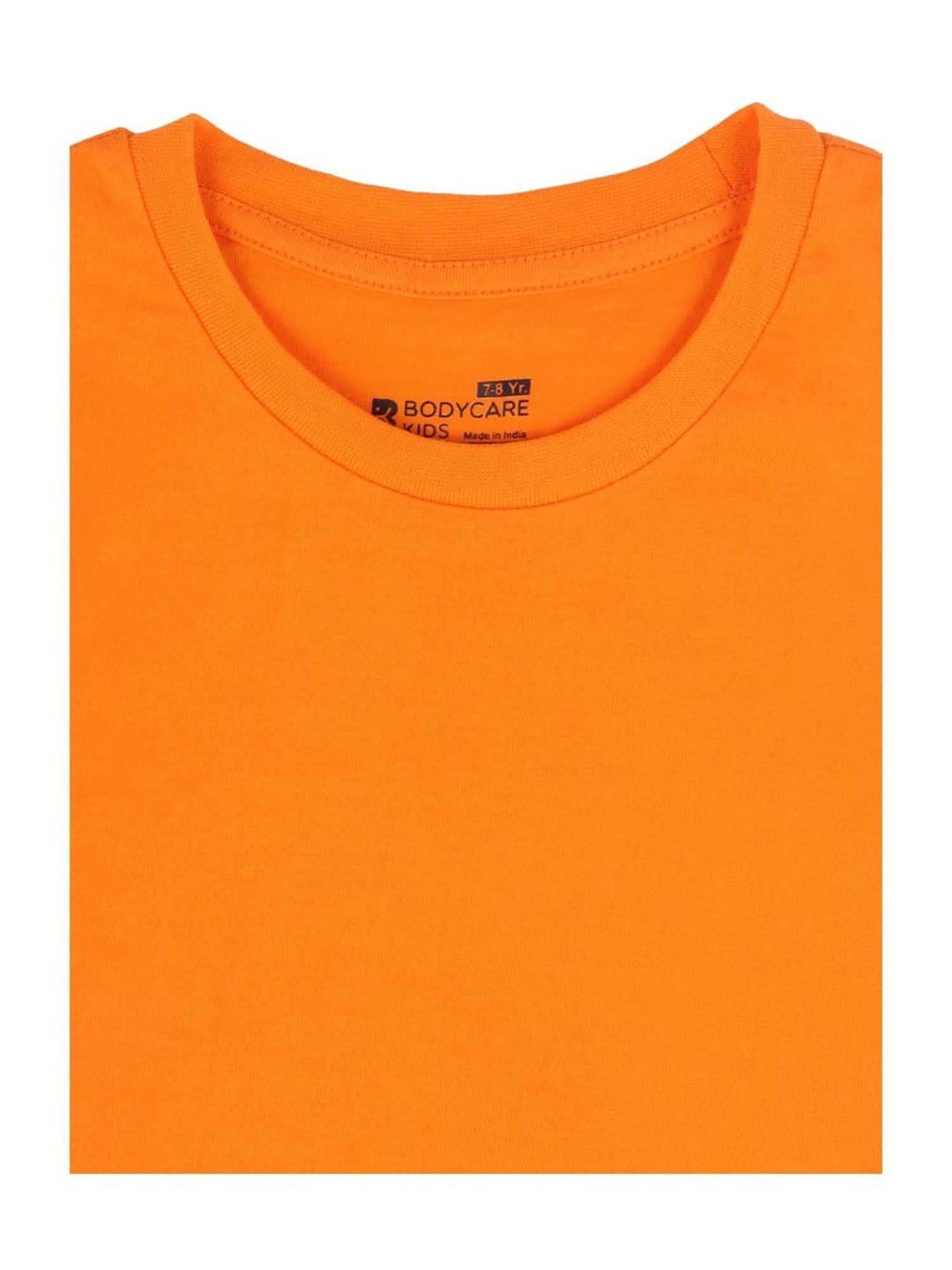 Proteens Kids Orange Cotton Ragular Fit T-Shirt