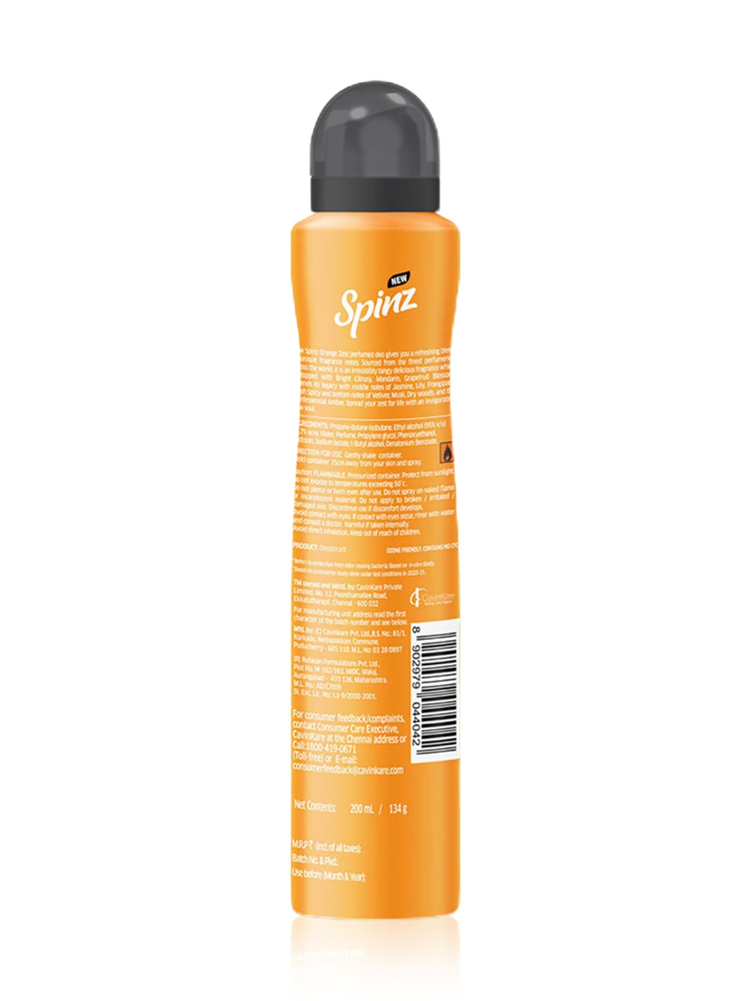 Spinz Orange Zest Perfumed Deo for Women - 200 ml