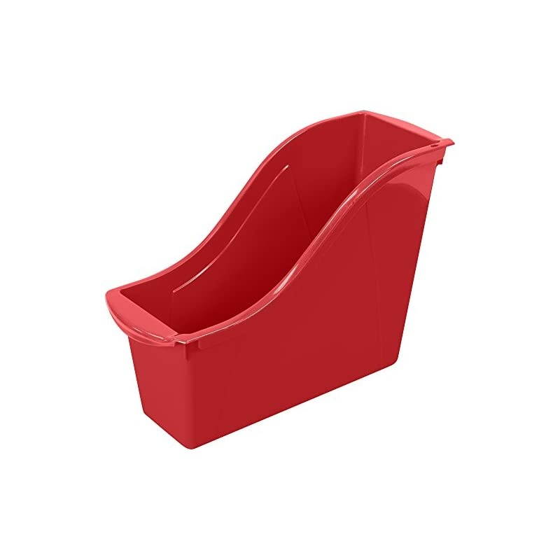 Small Book Bin, 11.75 x 4.5 x 8.5", Red, Case of 6 (71109U06C)