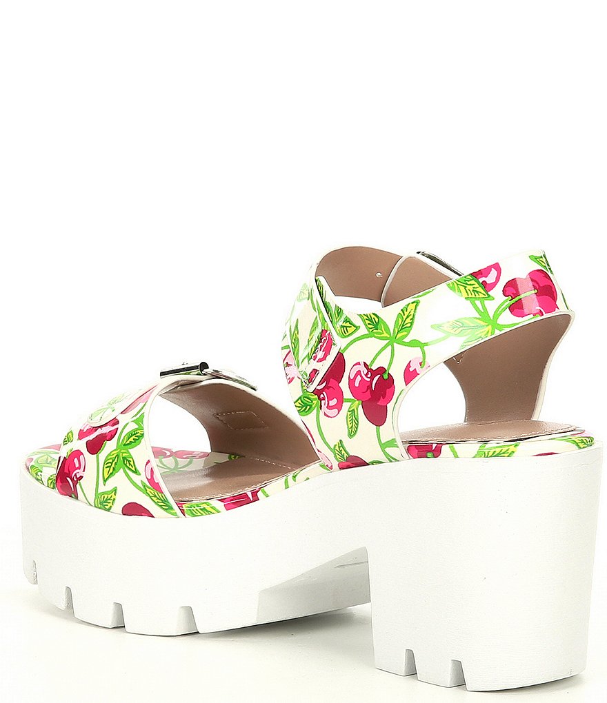 Betsey Johnson Chasse Cherry Print Platform Dress Sandals