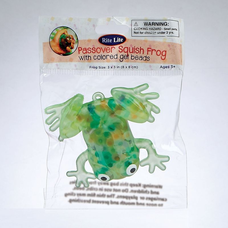 Rite Lite 3" Passover Colored Gel Beads Squish Frog - Green