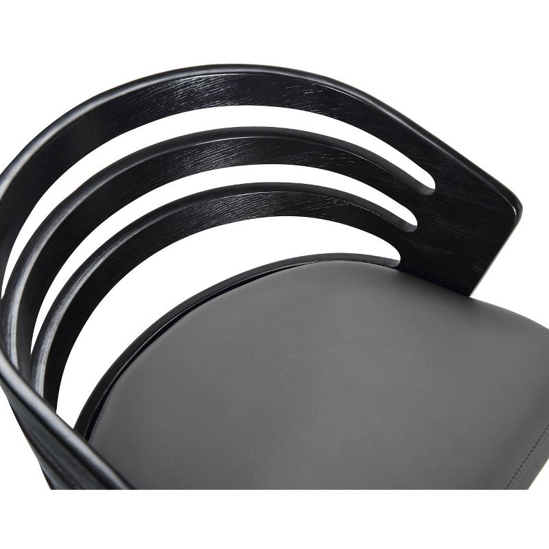 30" Jayden Bar Height Swivel Barstool Black/Gray - Armen Living