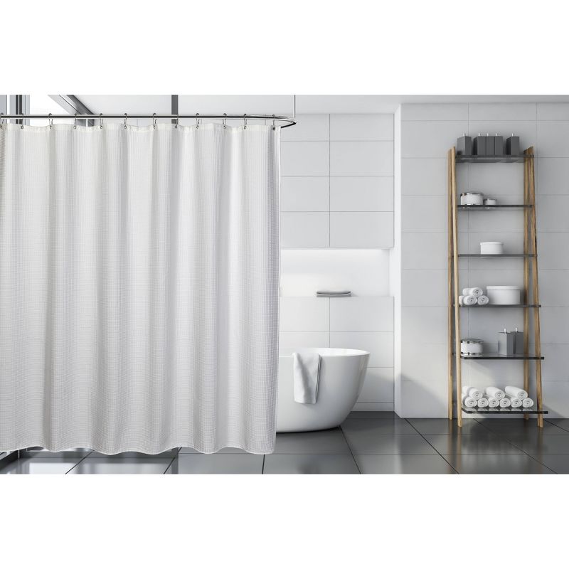 Belgian Waffle Shower Curtain White - Moda at Home