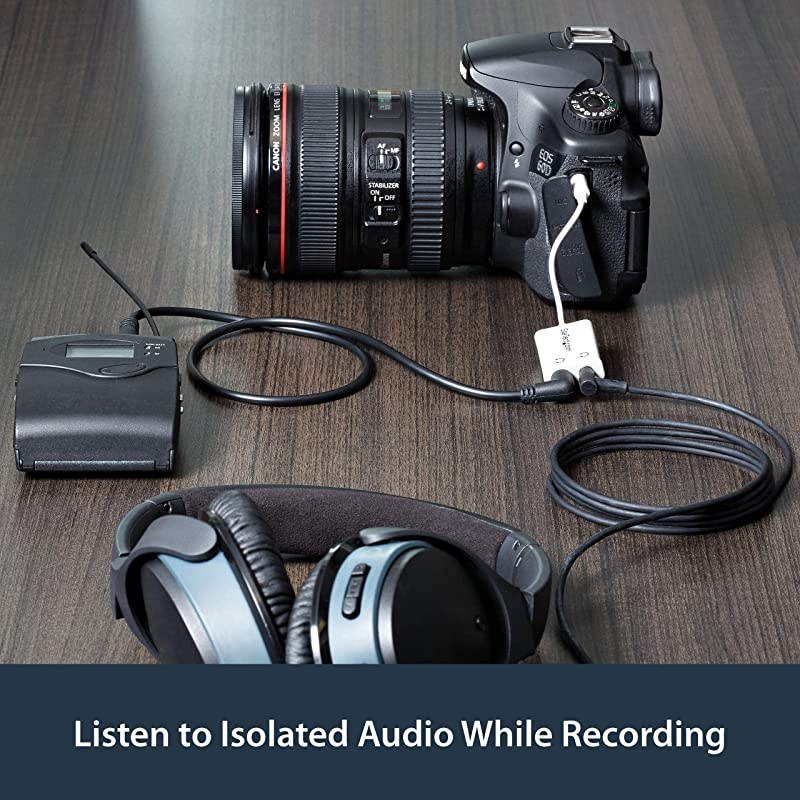 com White Slim Mini Jack Headphone Splitter Cable Adapter - 3.5mm Audio Mini Stereo Y Splitter - 3.5mm Male to 2x 3.5mm Female (MUY1MFFADPW),White - Slim