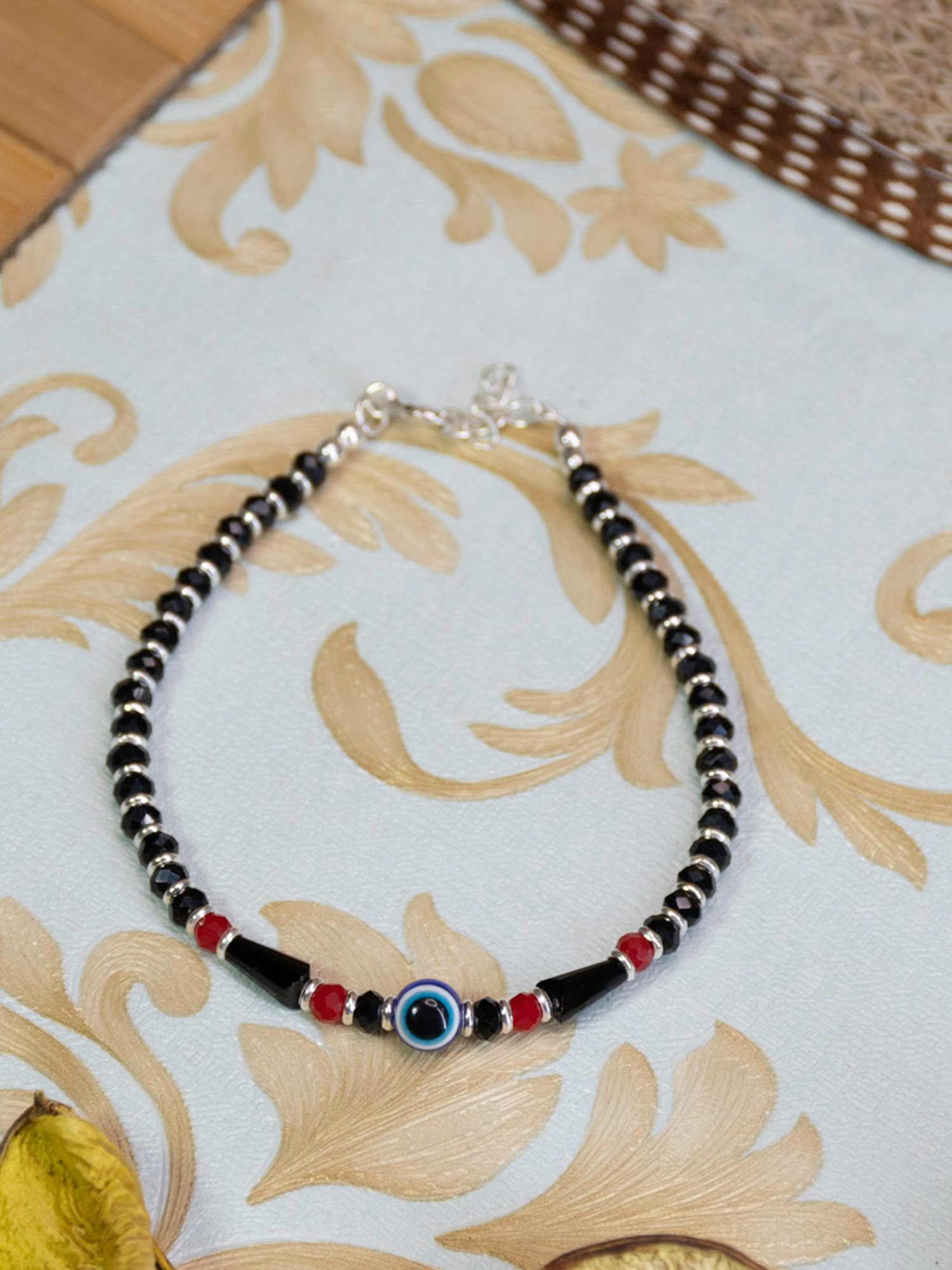 Arte Jewels 925 Sterling Silver Nazariya Evil Eye Bead Bracelet for Women & Girls