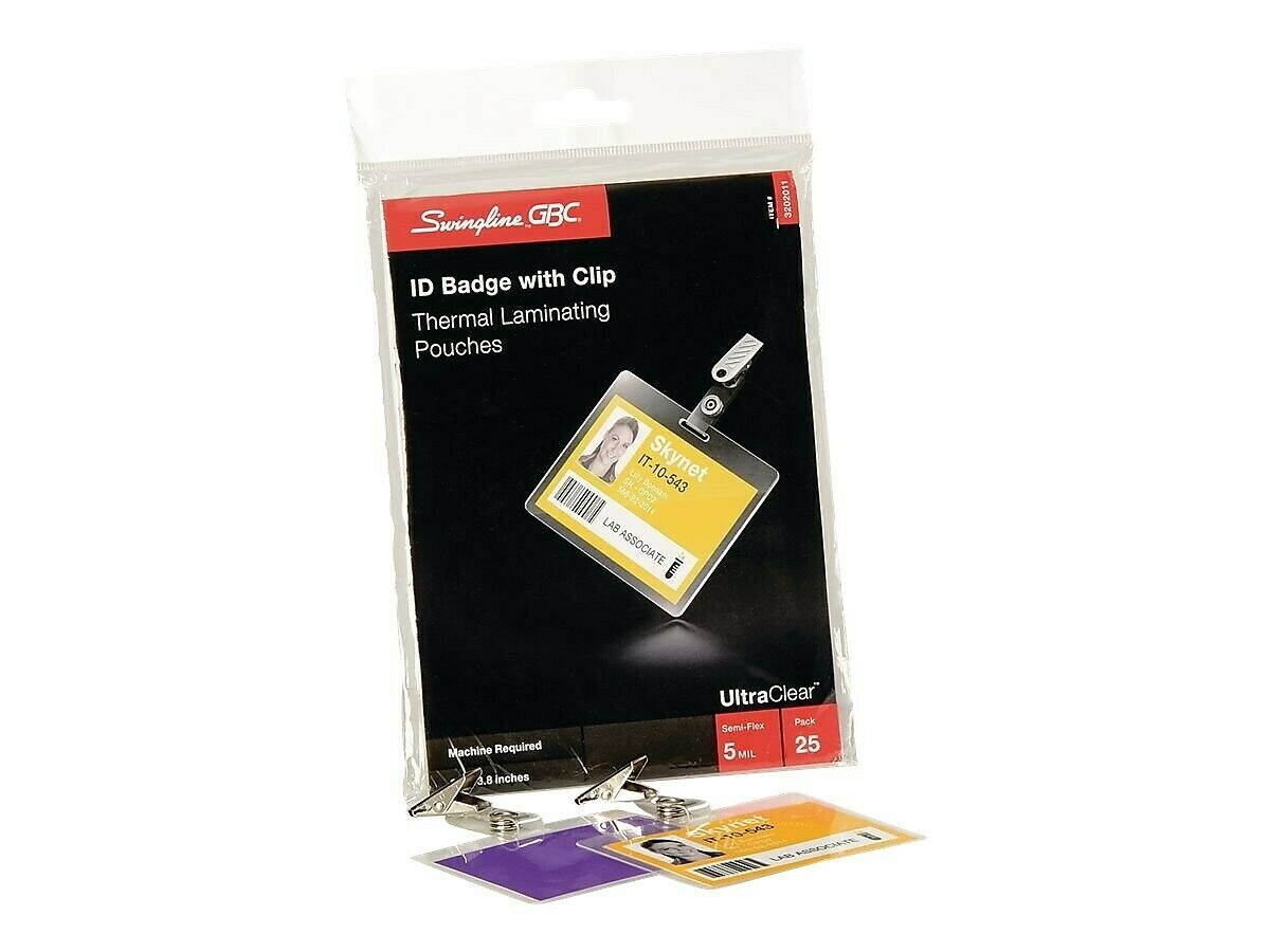 GBC UltraClear Thermal Pouches ID Tag 25/Pack (3202011) 793752