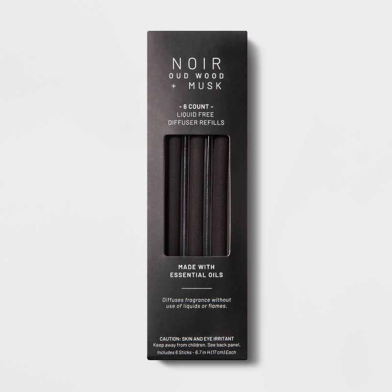 6ct Noir Scented Liquidless Diffuser Refill Reeds - Project 62™