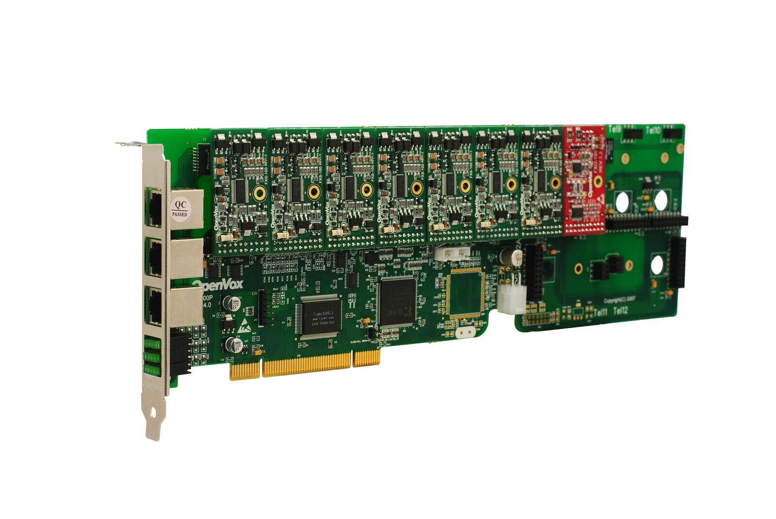 OpenVox A1200P0701 12 Port Analog PCI Base Card + 7 FXS + 1 FXO