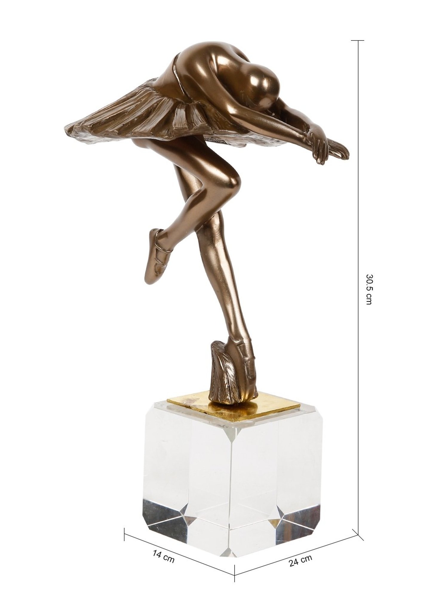 Tayhaa Copper Polyresin Dancing Ballerina - Set of 1