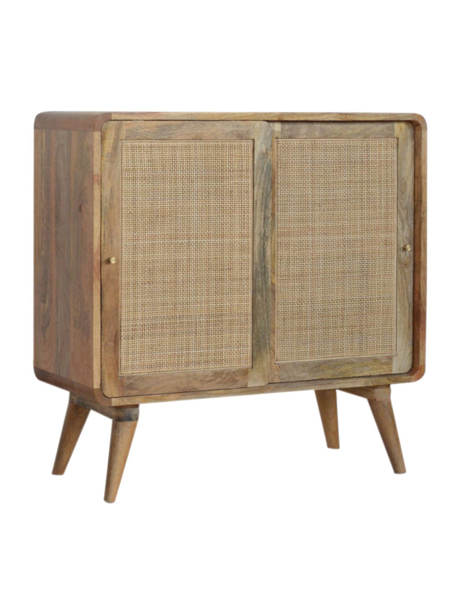 Fabindia Brown Sheesham Wood Textured Cabinet