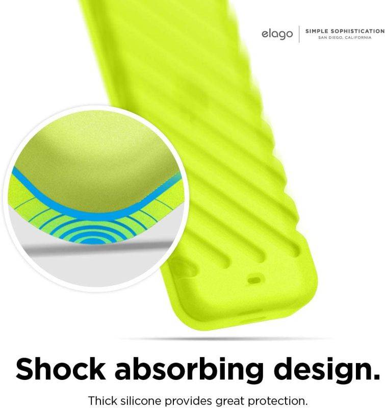 elago R3 Protective Case Compatible with Apple TV Siri Remote 1st Generation (Neon Yellow) - Extra Protection, Durable Silicone, Lanyard Included, Full Access