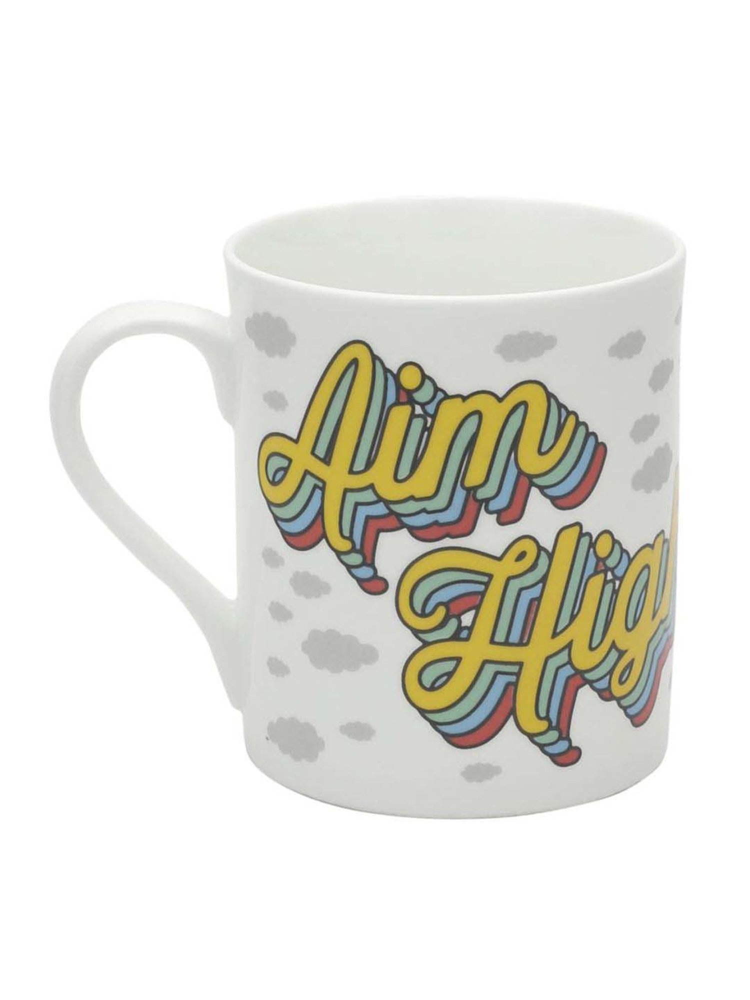 Clay Craft Multicolor Fine Ceramic Abstract Milk Mug 350 ml - 1 Pc