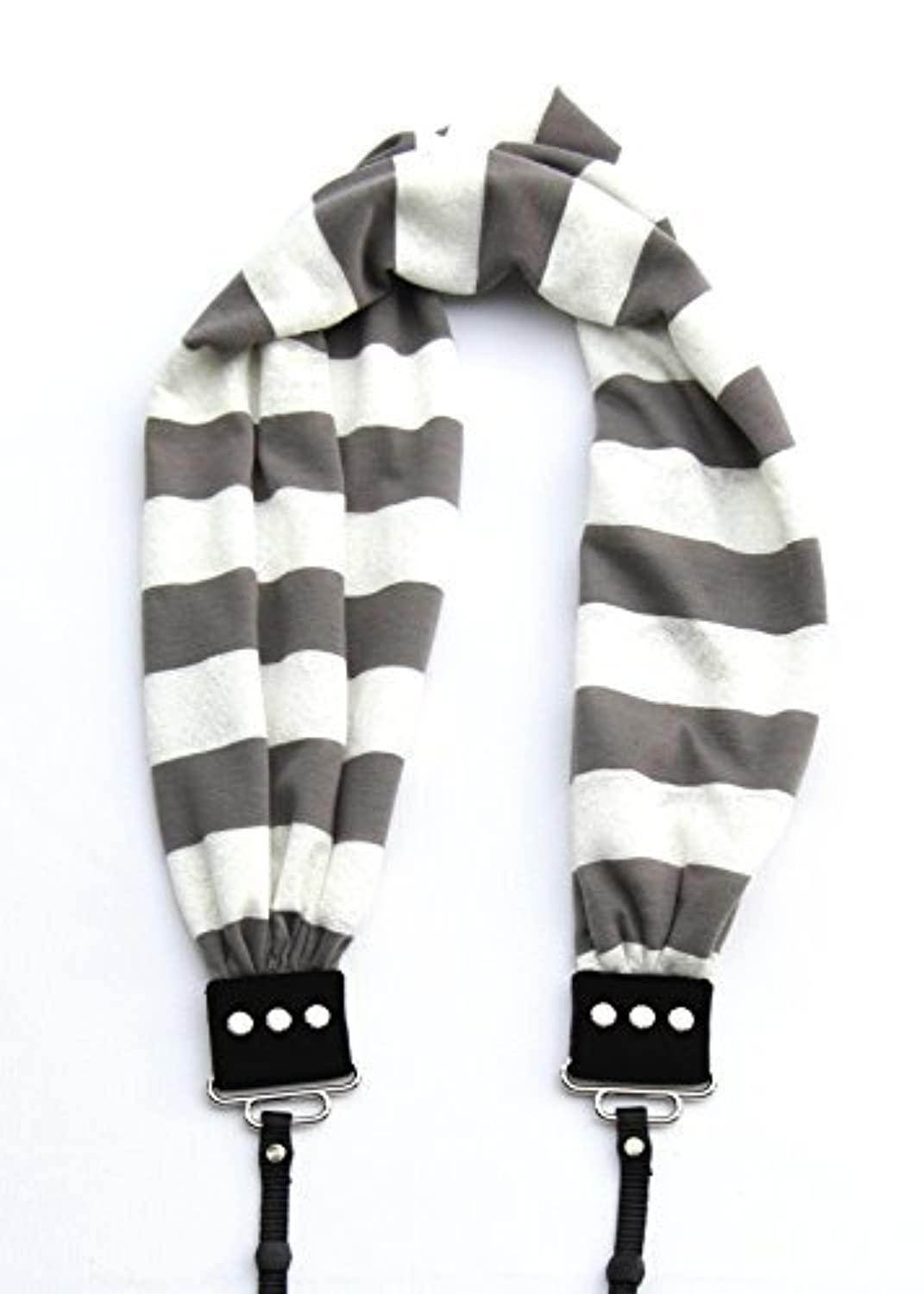Grey Stripe Scarf Collection Camera Strap
