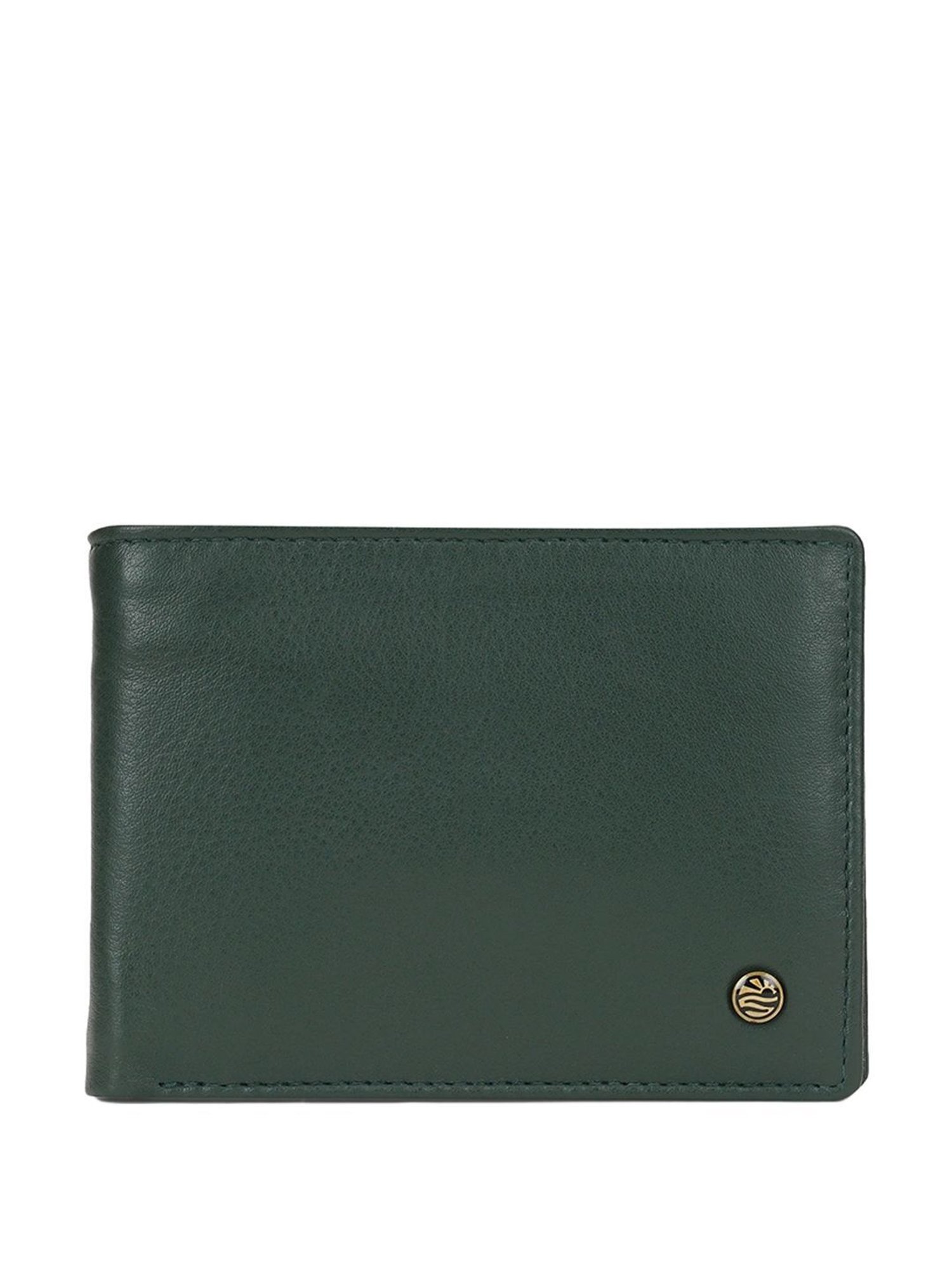 PERQUISITE Green Casual Leather Bi-Fold Wallet for men