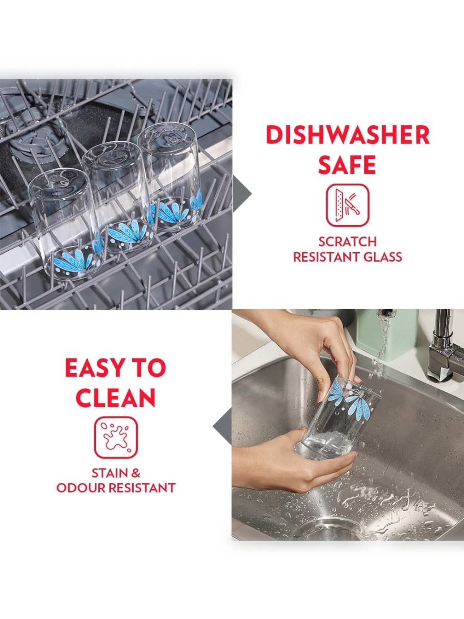 Borosil Transparent Borosilicate Everyday Glasses - Set of 6 (295ml)