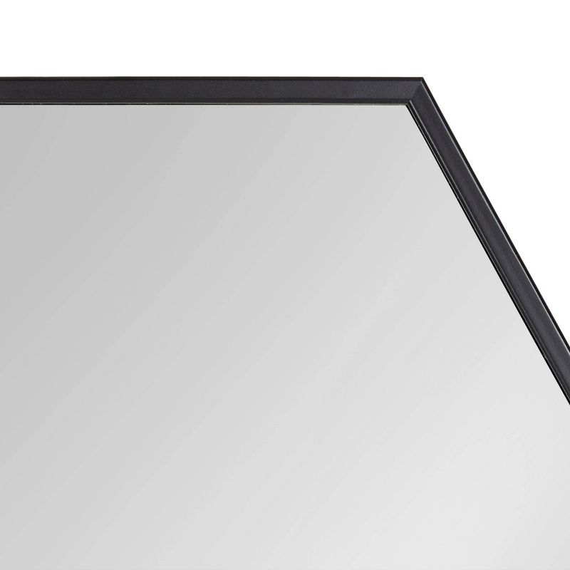 22" x 31" Rhodes Hexagon Wall Mirror Black - Kate & Laurel All Things Decor