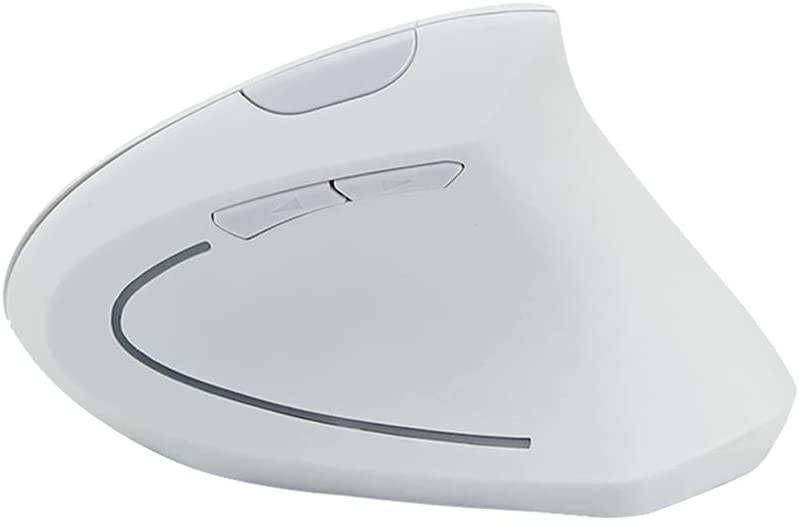 2.4G Wireless Mouse Vertical Design Optical Mouse with USB Receiver 6 Buttons for PC Laptops White