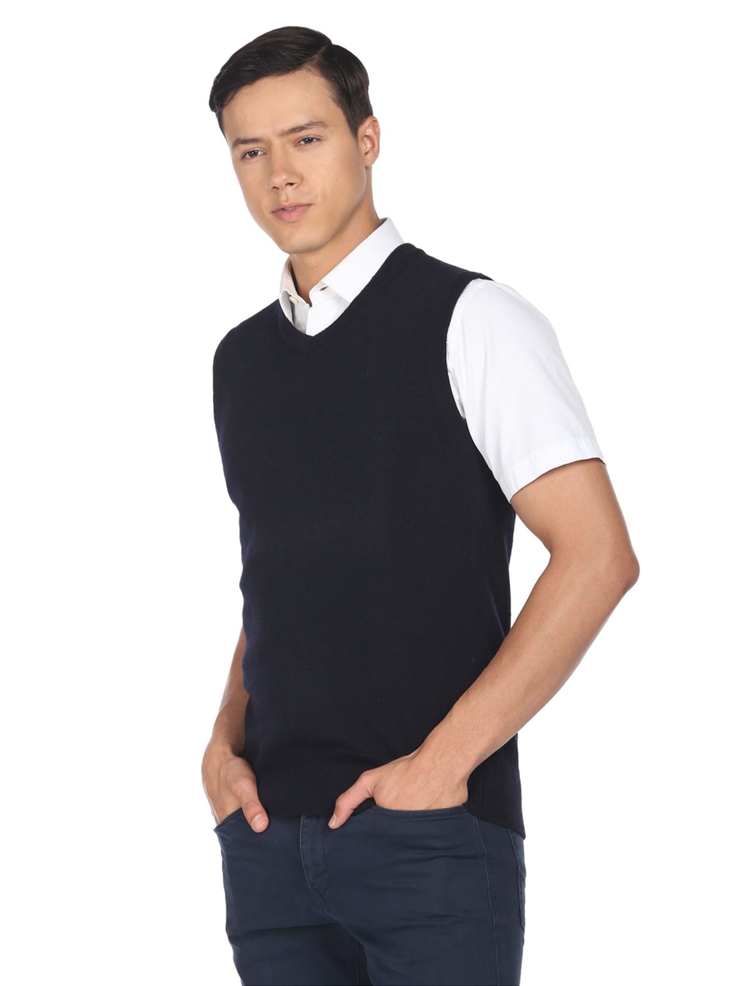 Arrow Sport Navy Regular Fit Sweater