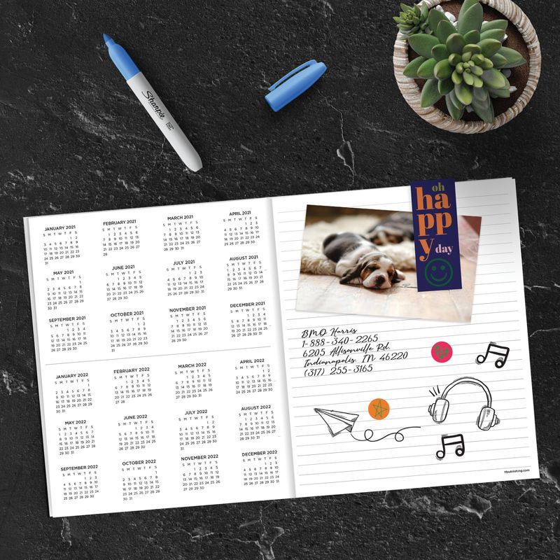 2021-22 Academic Planner 9" x 11" Bright Paint Monthly - The Time Factory