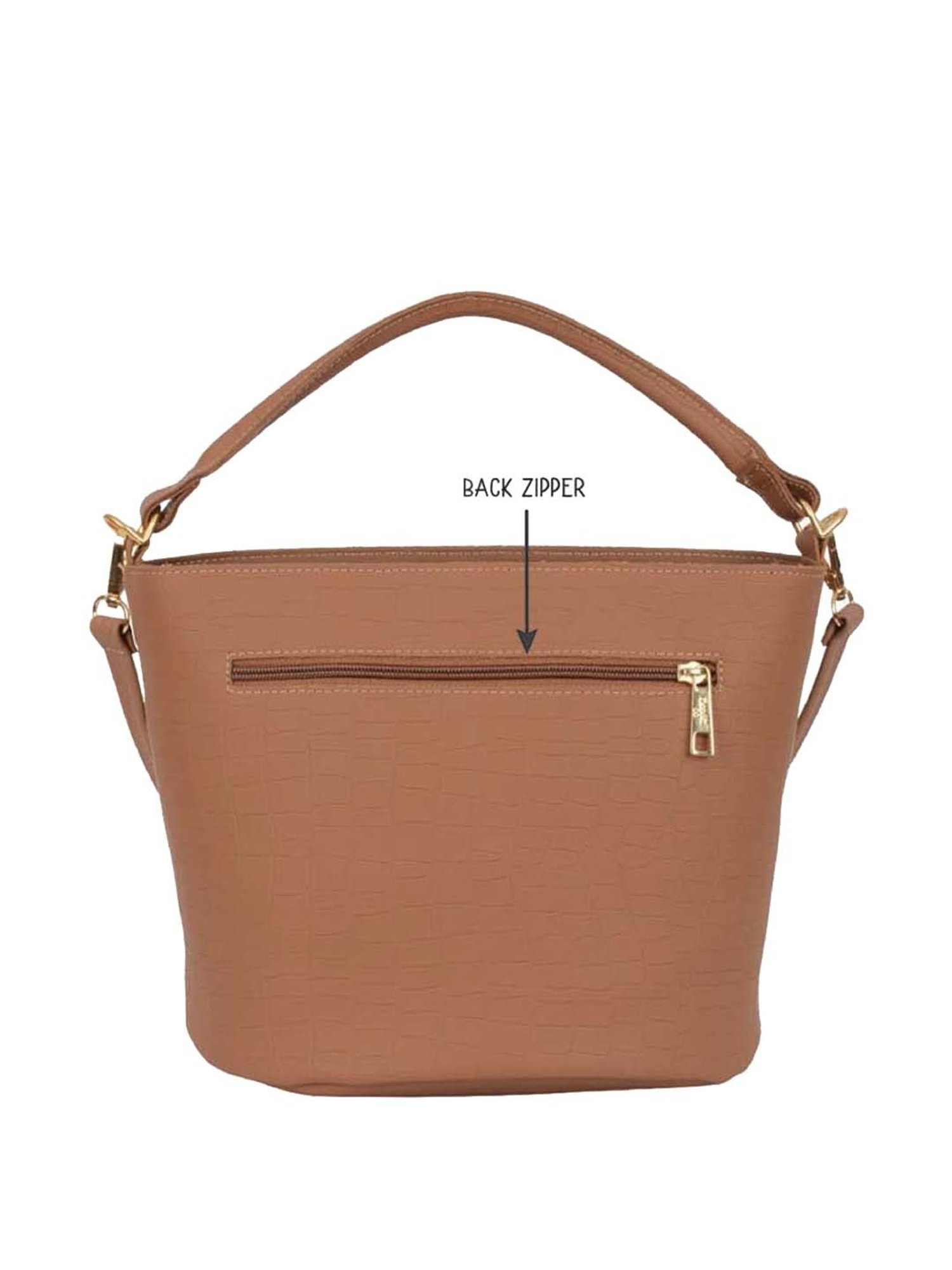 Baggit Pink Textured Medium Handbag