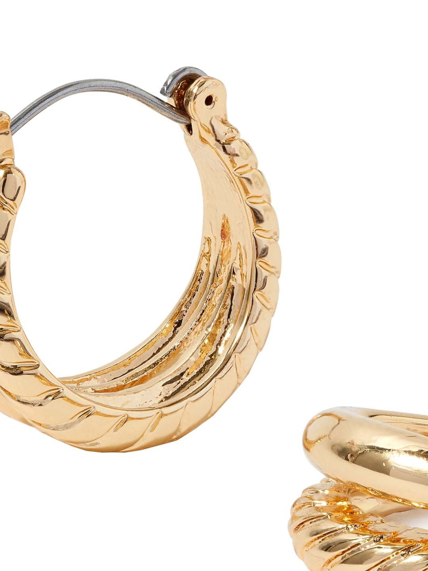 Accessorize London Split Twist Golden Hoop Earrings