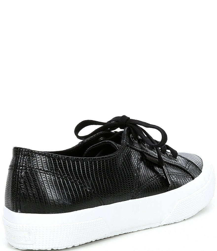 Superga 2750 Faux Leather Lizard Embossed Lace-Up Sneakers