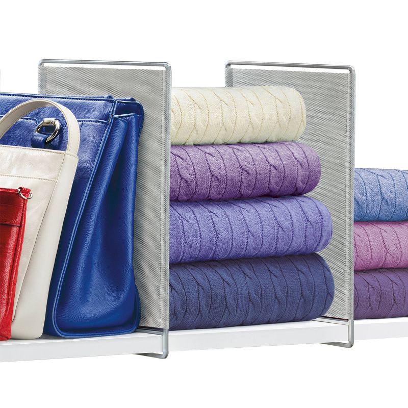 Lynk Vela Shelf Dividers Closet Shelf Organizer (Set of 2) - Platinum