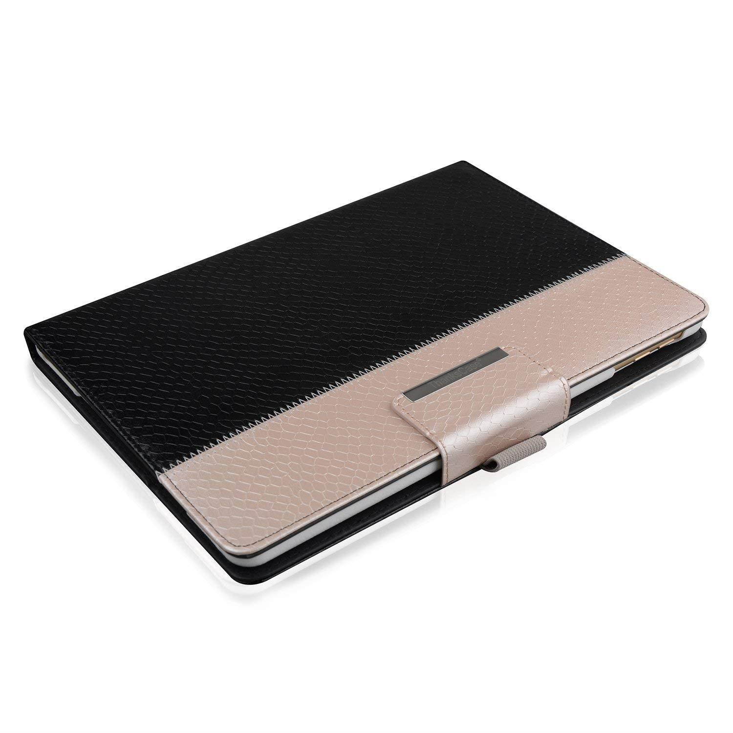 iPad Pro 10.5 Case,Thankscase Rotating Case Cover for iPad Pro 10.5 with Wallet Pocket with Hand Strap with Auto Sleep/Wake for New iPad Pro 10.5 inch 2017 Release (Black Champagne)