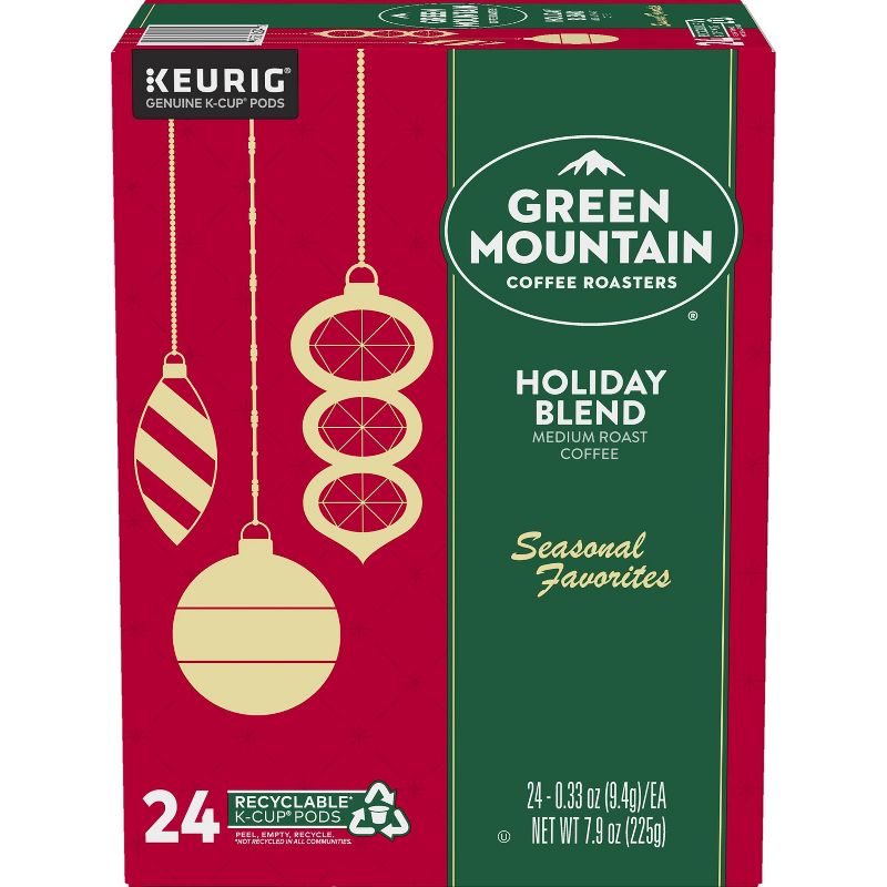 Green Mountain Coffee Holiday Blend Keurig K-Cup Coffee Pods - Medium Roast - 24ct