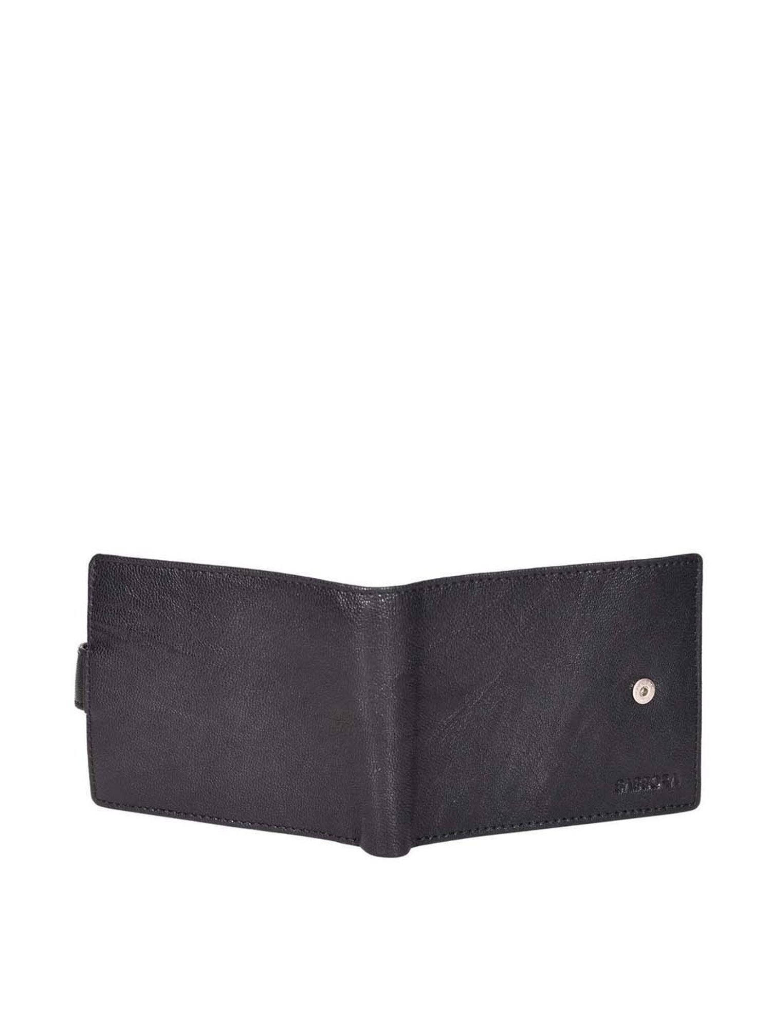 SASSORA Black Casual Leather Rfid Bi-Fold Wallet for Men