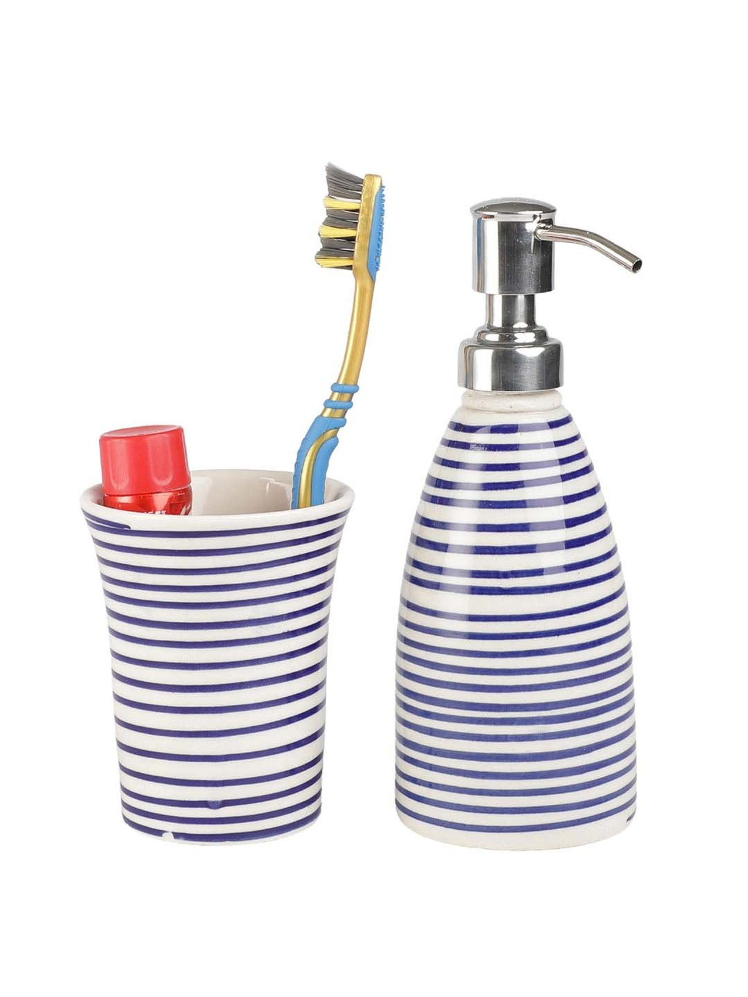 VarEesha Aztec Multicolor Ceramic Bath Accessories - Set of 2