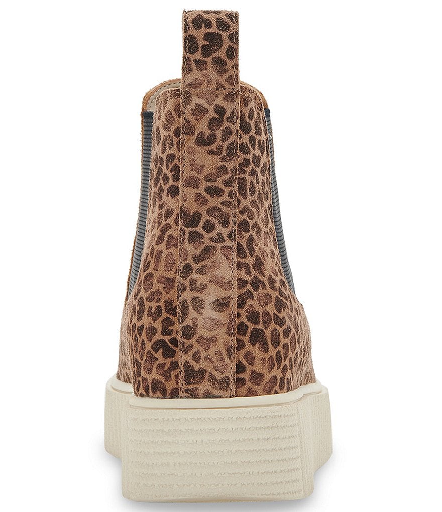 Dolce Vita Cola Leopard Print Suede Water-Repellent High Top Chelsea Sneakers