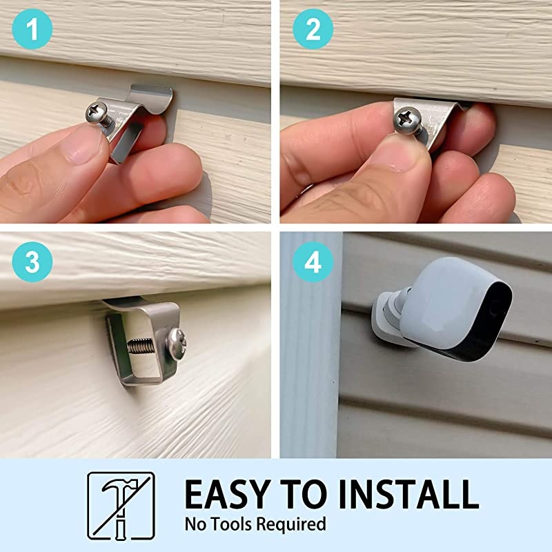 Siding Clips Hooks NoHole Needed Outdoor Siding Screws Hanger for Mount Home Security Camera 10 Pack