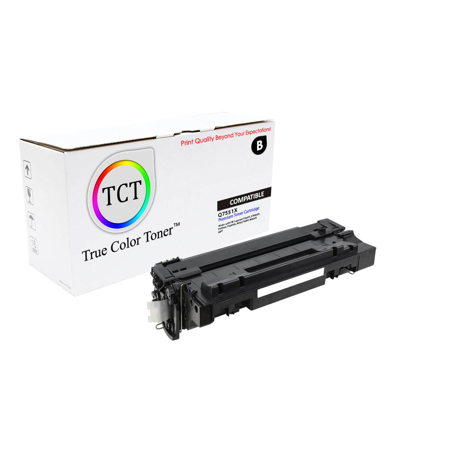 TCT Premium Compatible Toner Cartridge Replacement for HP 51X Q7551X Black High Yield works with HP LaserJet P3005 P3005D P3005X P3005N P3005DN Printers (13,000 Pages) - 2 Pack