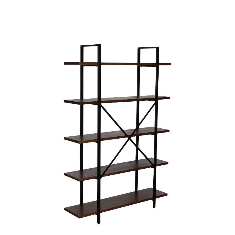 70" Camas 5 Shelf Etagere Bookshelf Walnut Brown - Summerland Home