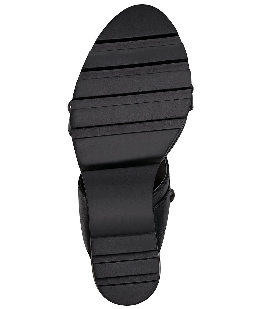 Jessica Simpson Baysie Leather Studded Lugged Platform Wedge Sandals