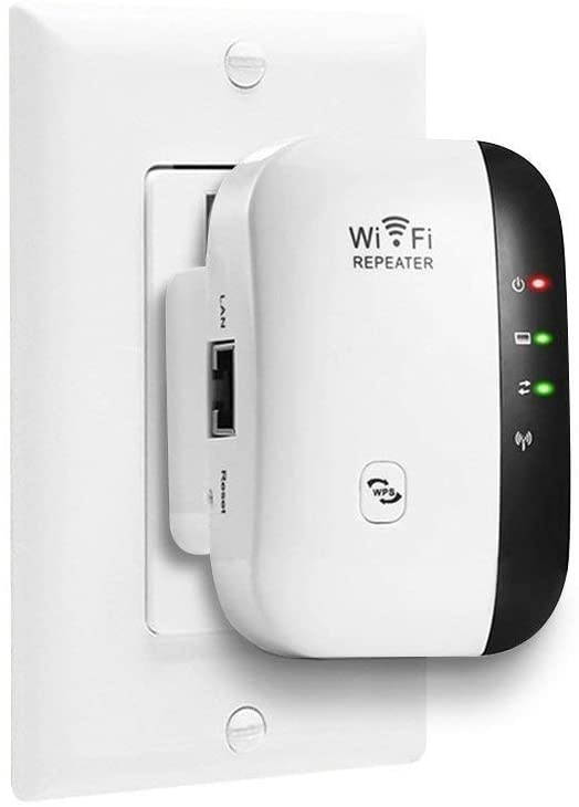 Super Boost WiFi, WiFi Range Extender | Up to 300Mbps |Repeater, WiFi Signal Booster, Access Point | Easy Set-Up | 2.4G Network with Integrated Antennas LAN Port & Compact Designed Internet Booster