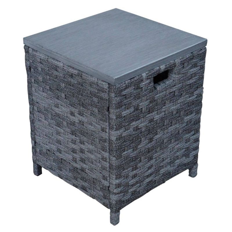 Costa Mesa 3pc Seating Set of 2 Club Chairs & 1 End Table - Gray - Courtyard Casual