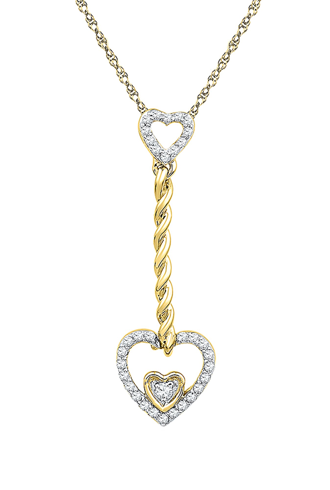 Sri Jagdamba Pearls Drop Heart Real 18kt   Gold & 0.2 ct Diamond Pendant