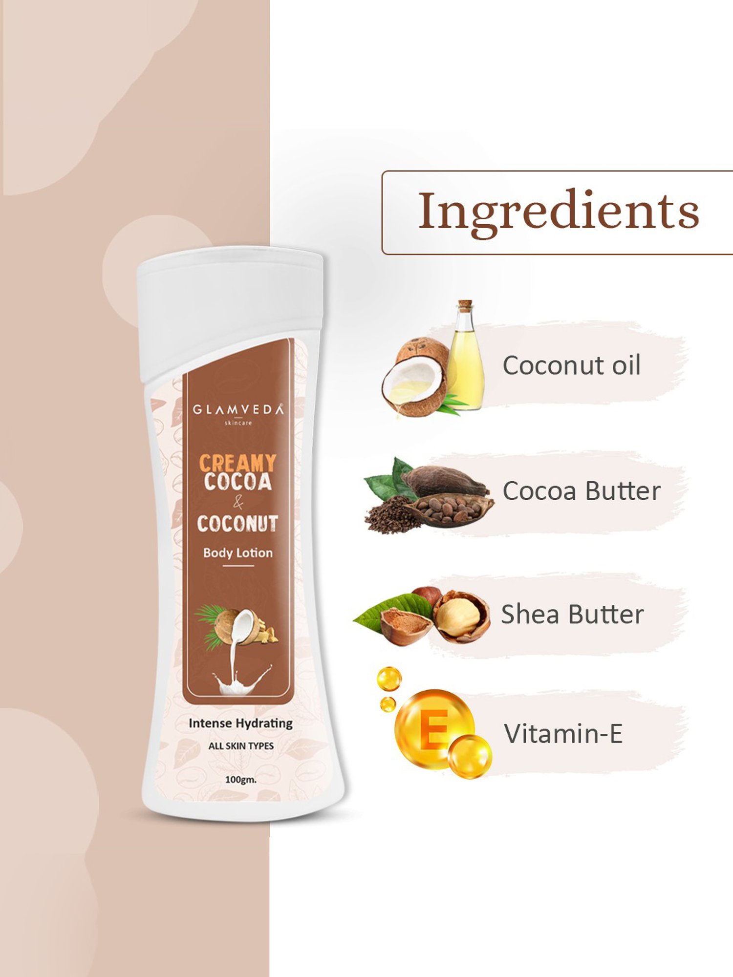 Glamveda Creamy Cocoa & Coconut Body Lotion - Pack of 2
