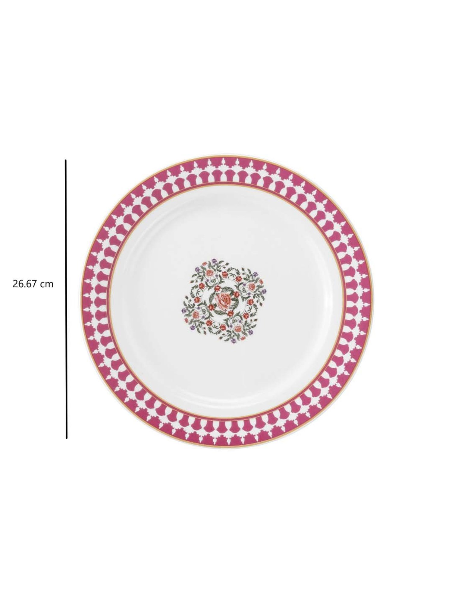 India Circus Multicolor Ceramic Dinner Plate - Set of 1