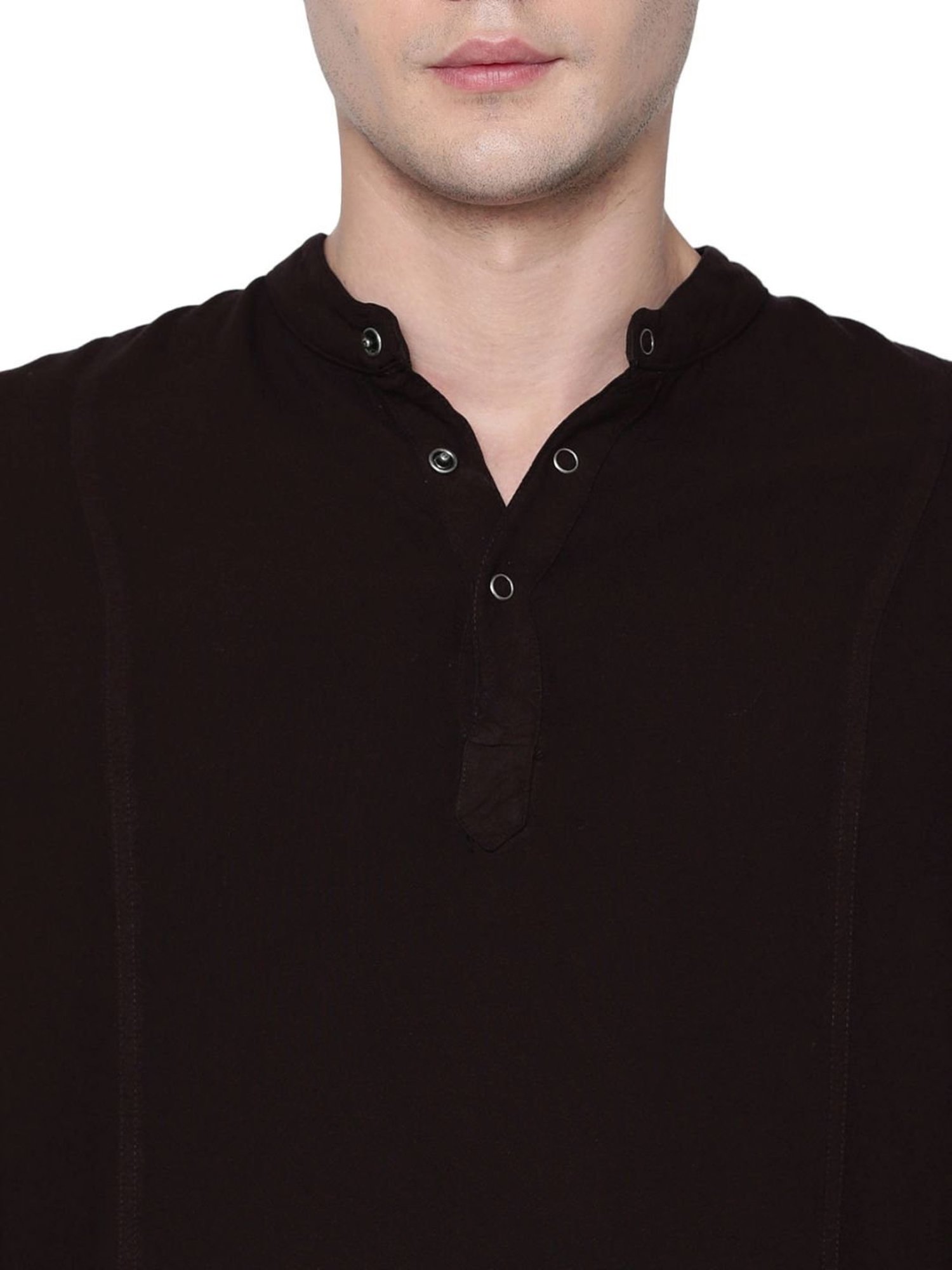 Identiti Wine Tapered Fit Short Kurta