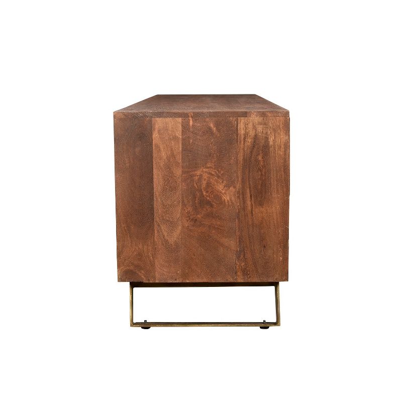 75" Olga Retro TV Console with Drawers Natural - Timbergirl