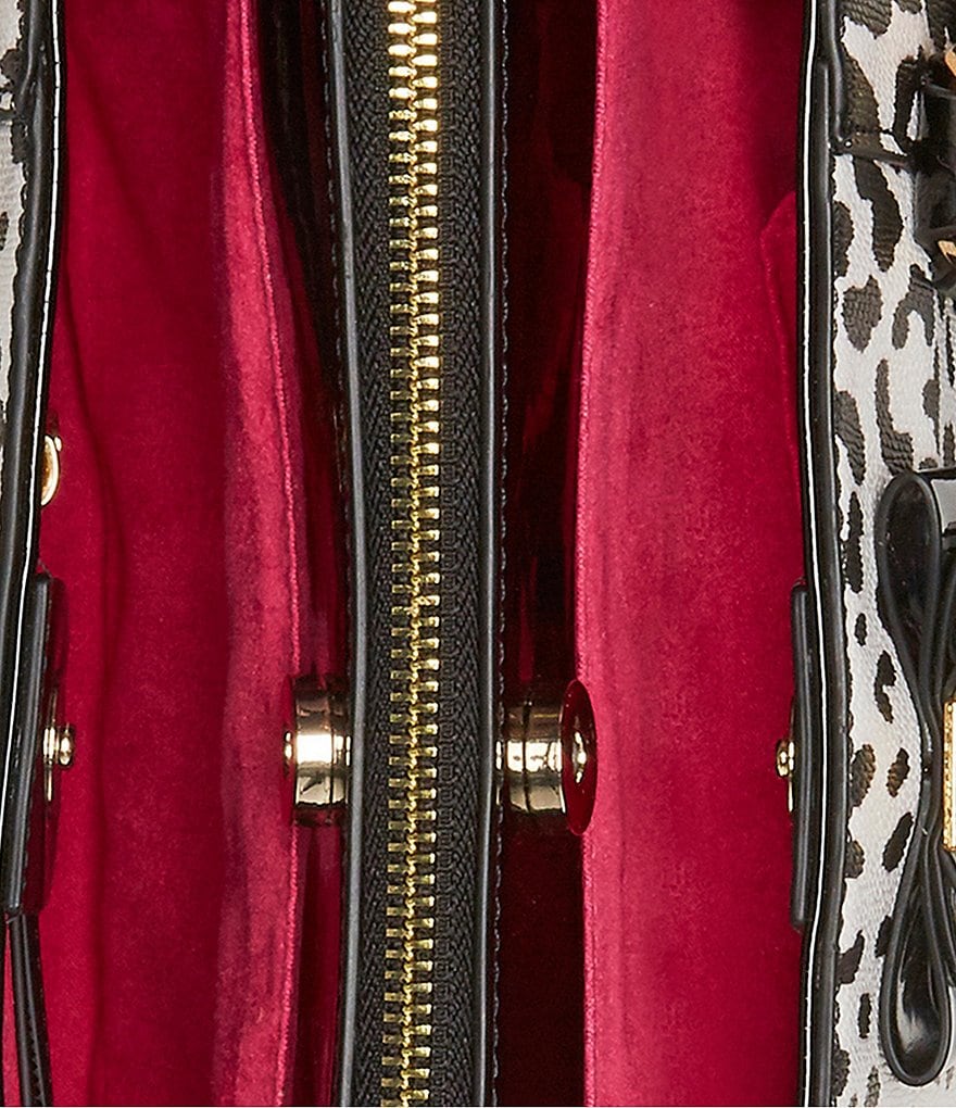 Betsey Johnson Snow Leopard Bow Satchel Bag