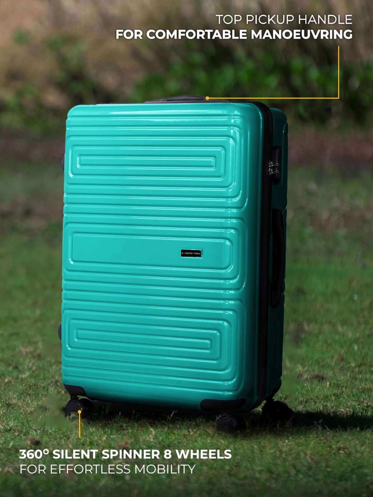 Nasher Miles Dalhousie Hard-Sided Polycarbonate Check-in  Sea Green 28 inch |75cm Trolley Bag