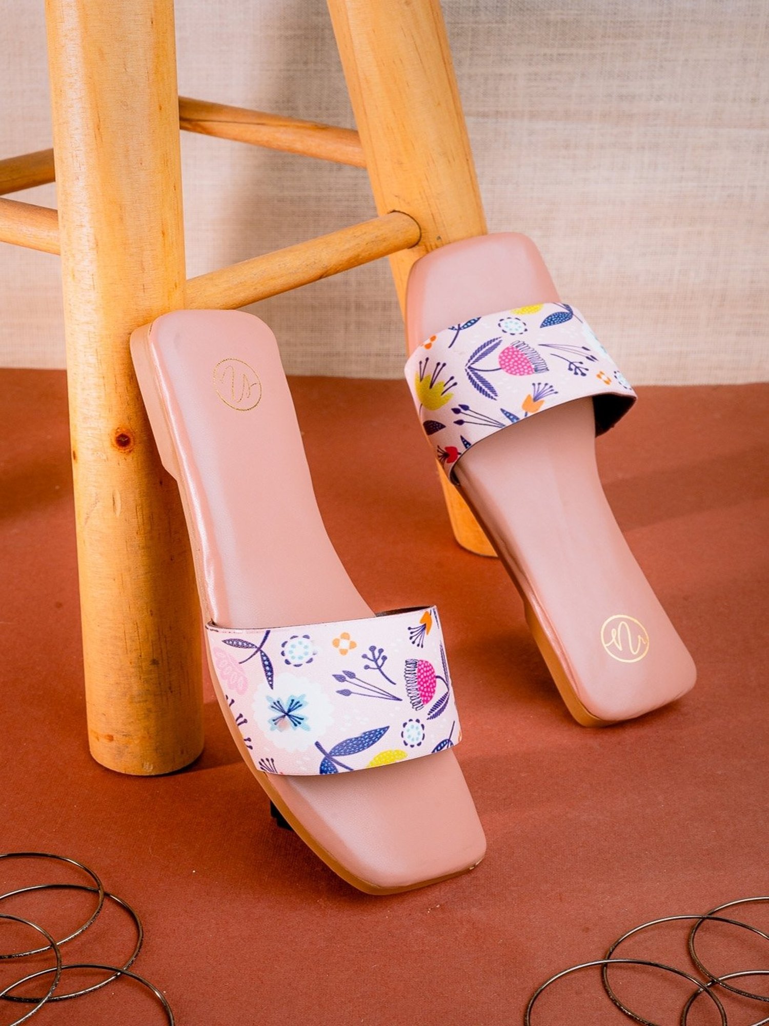 NR by Nidhi Rathi Women's Peach Casual Sandals