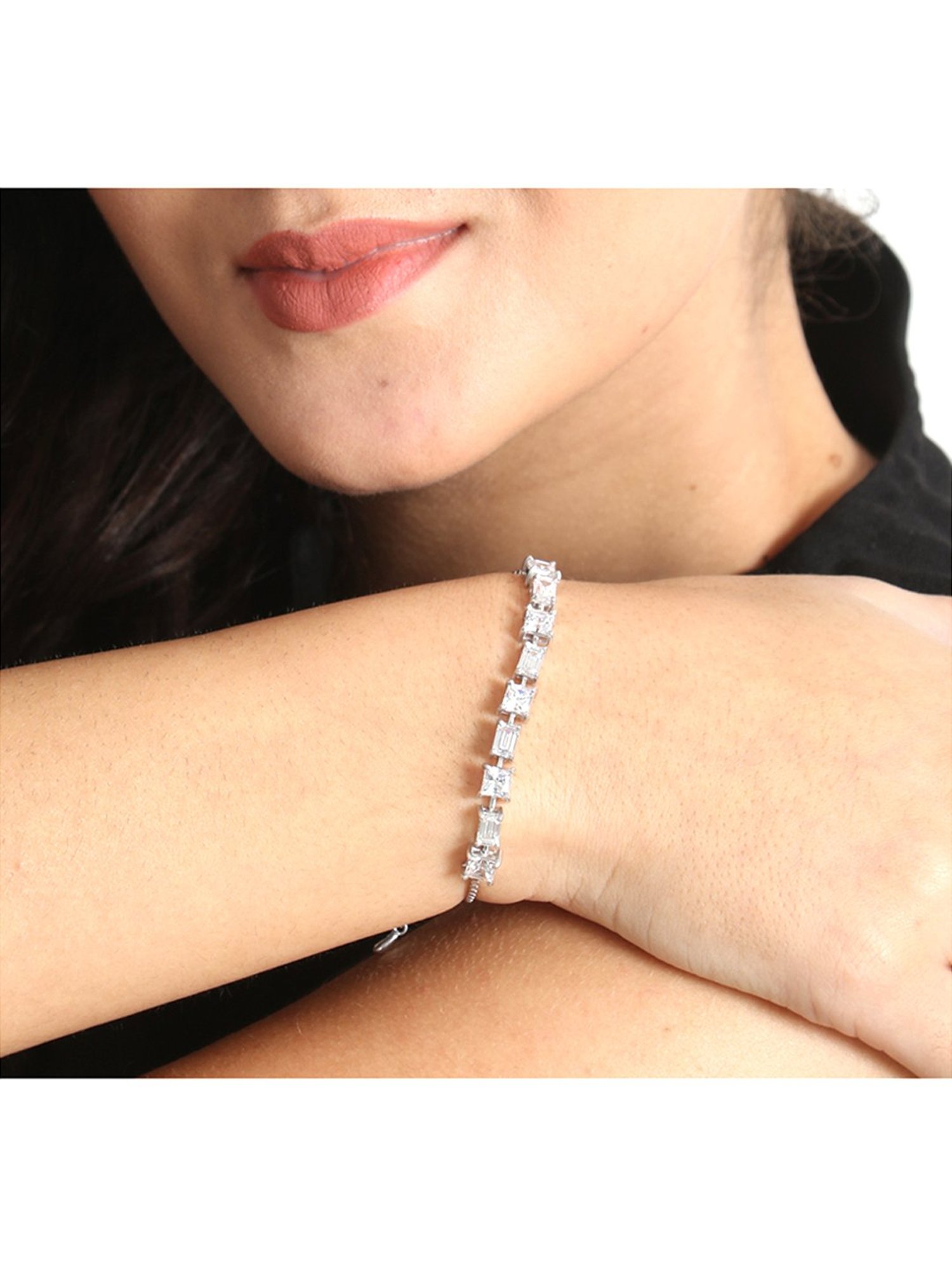 Clara Capri 92.5 Sterling Silver Swarovski Zirconia Bracelet
