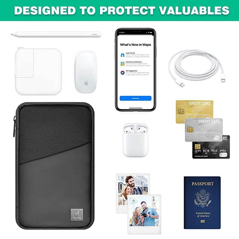 Travel Cable Organizer Bag, Waterproof Electronics Accessories Pouch Bag for Apple Pencil,Hard Drives, Cable, Charger, Phone, USB, SD Card (Black)