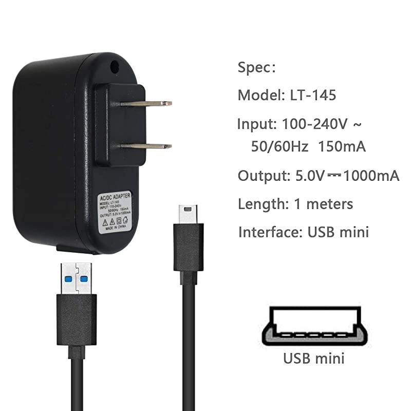 Wall AC Power Charger Adapter for Texas Instruments TI84 Plus CE Graphing Calculator TI 84 Plus C Silver Edition Calculator 5V 1A